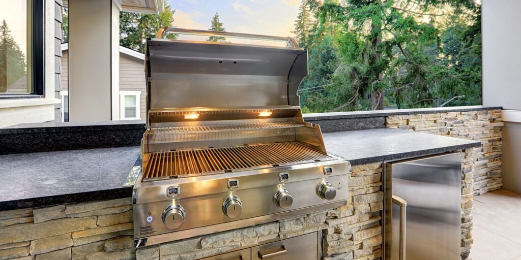 outdoor kitchen built in bbq station