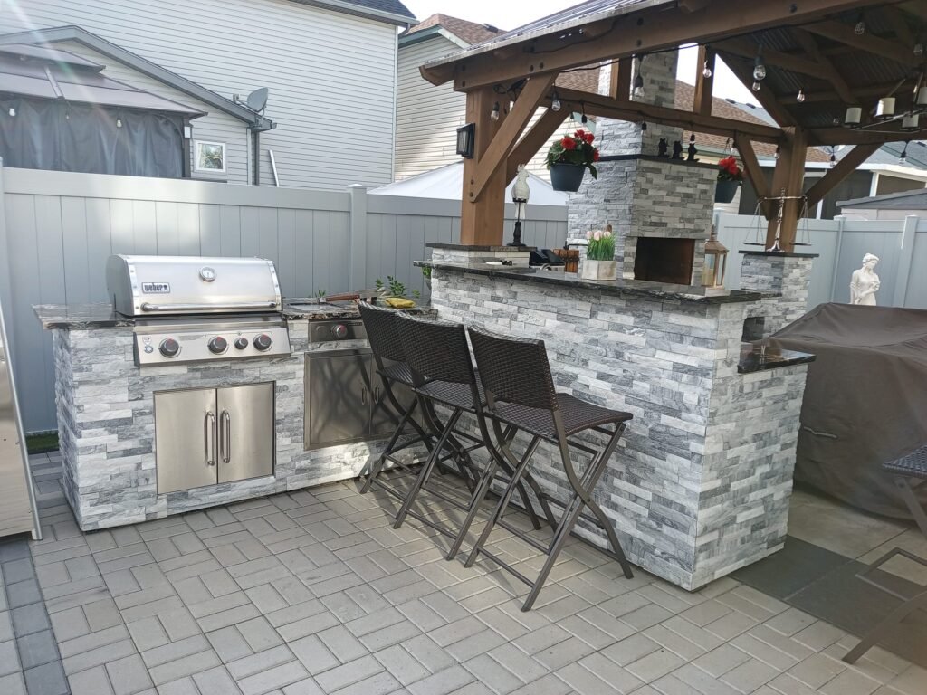 outdoor kitchen l shaped grill