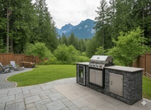 outdoor kitchen patio landscape